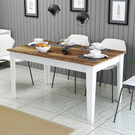 Hanah Home Milan 520 Mesa de Comedor Nogal y Blanco